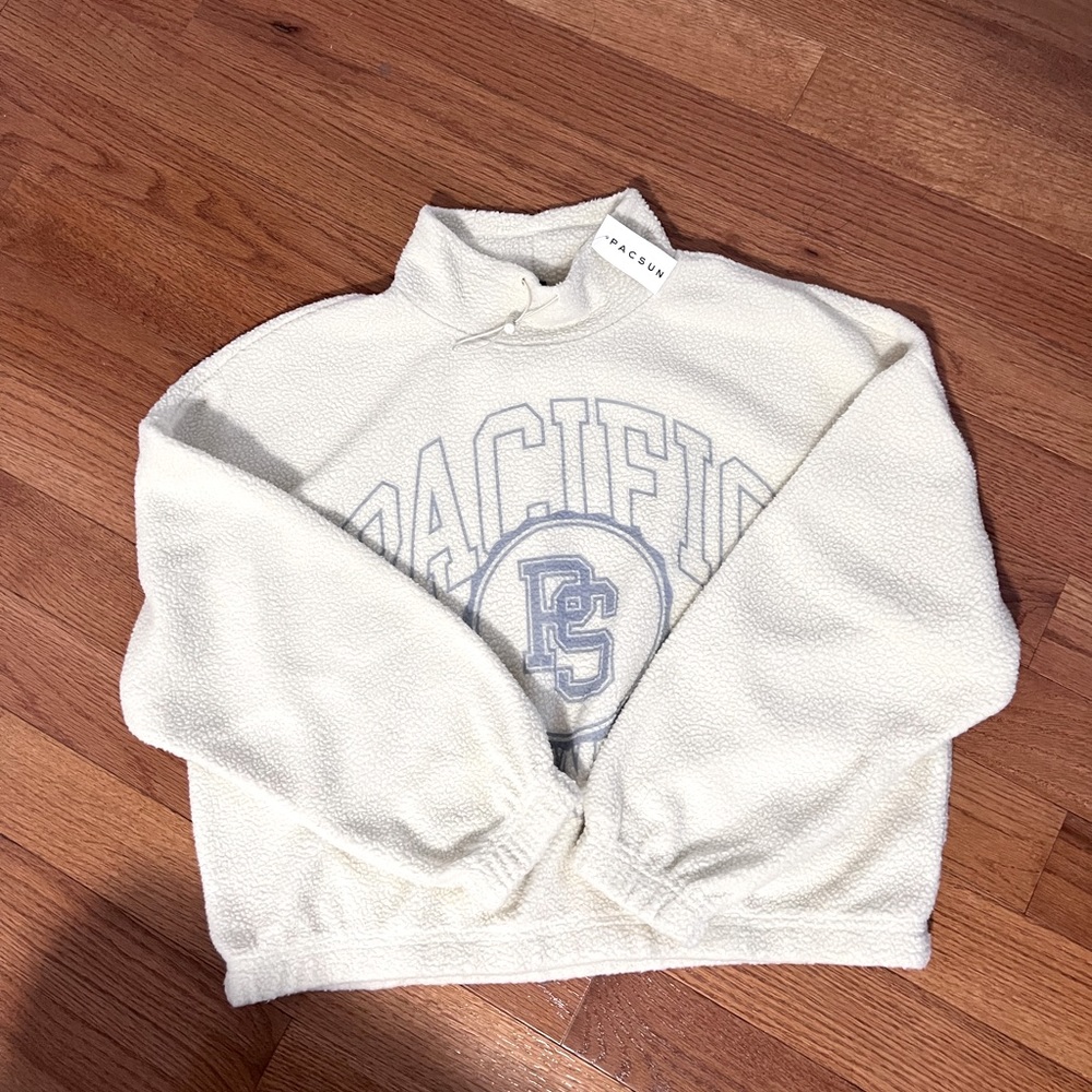 PacSun Fleece Sweater Top White Brand New